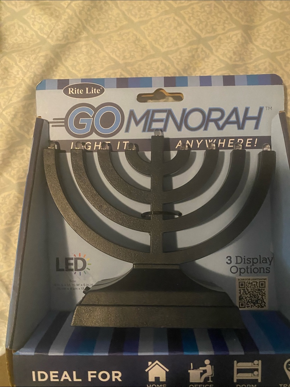 GO Menorah LED Black - Portable Holiday Menorah